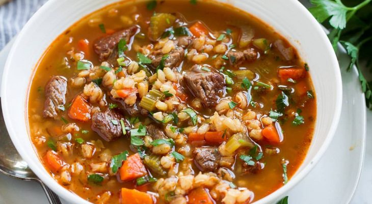 Beef & Barley winter soup - SBCanning.com - homemade canning recipes